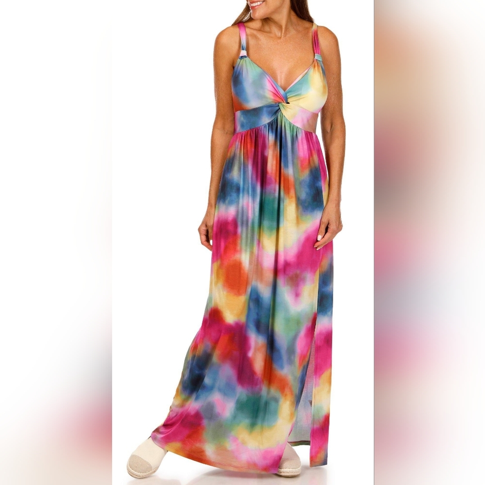 Harlow & Rose Sleeveless Front Twist Maxi Dress
